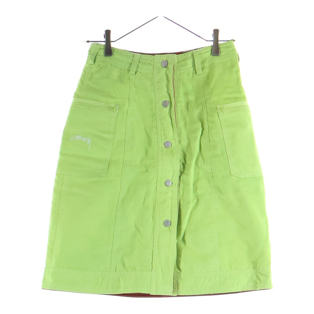 STUSSY(ステューシー) リバーシブルスカート レディース グリーン/オレンジ調