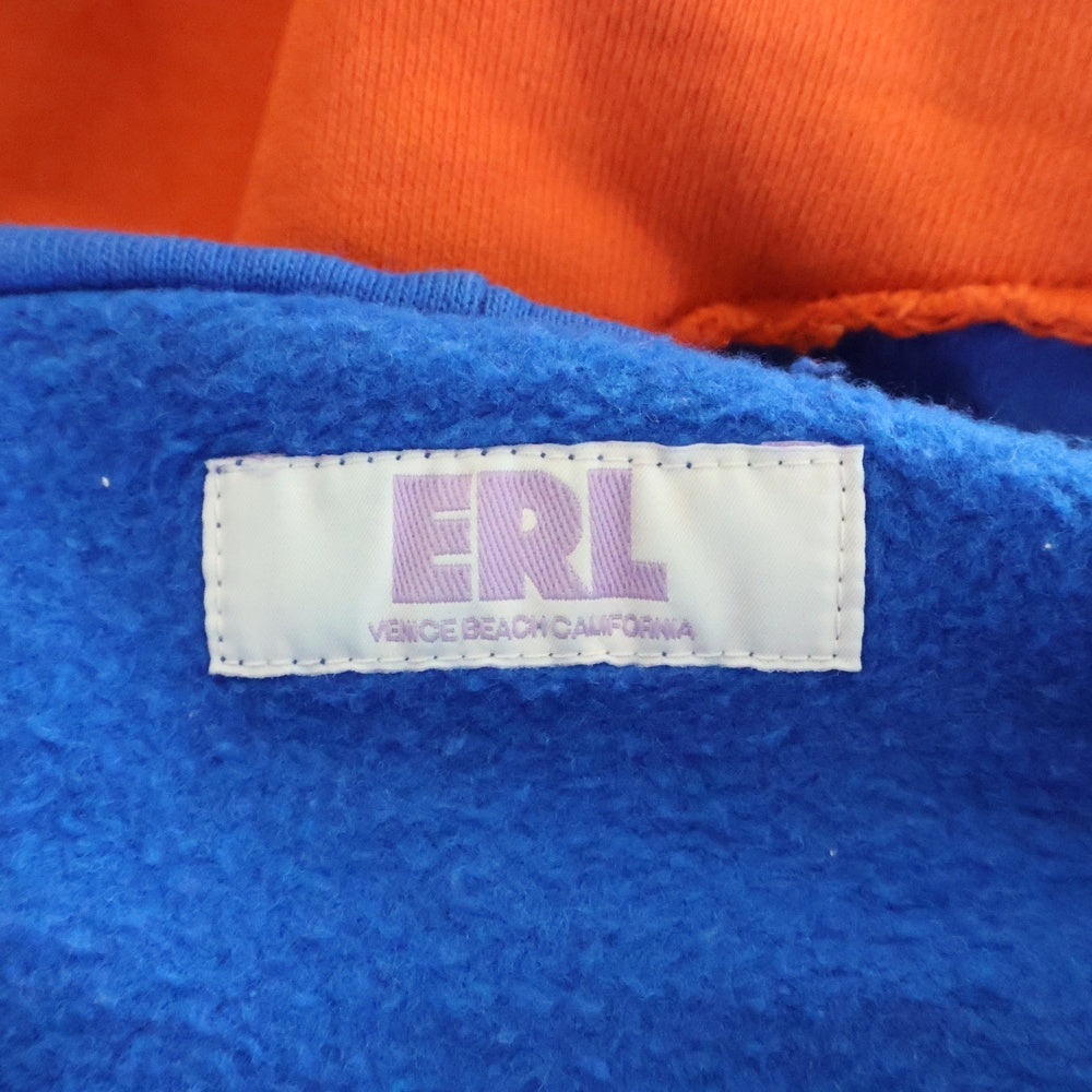 NO BRAND(ノーブランド) ERL イーアールエル フロント切替 プルオーバーパーカー ブルー/オレンジ ERL05-P014-T017-T018-T020
