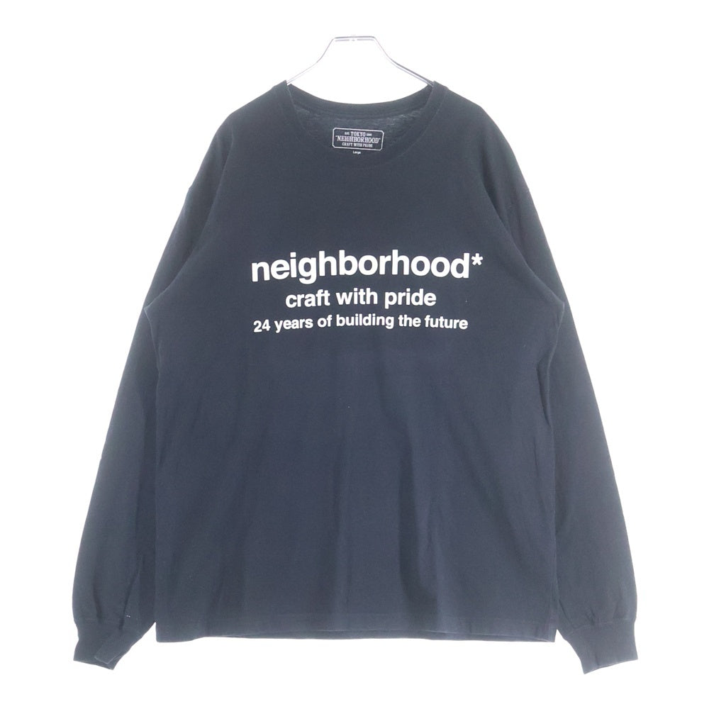 NEIGHBORHOOD(ネイバーフッド) フロントプリント 長袖Tシャツ ロングスリーブカットソー ブラック