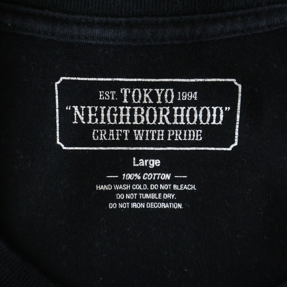 NEIGHBORHOOD(ネイバーフッド) フロントプリント 長袖Tシャツ ロングスリーブカットソー ブラック