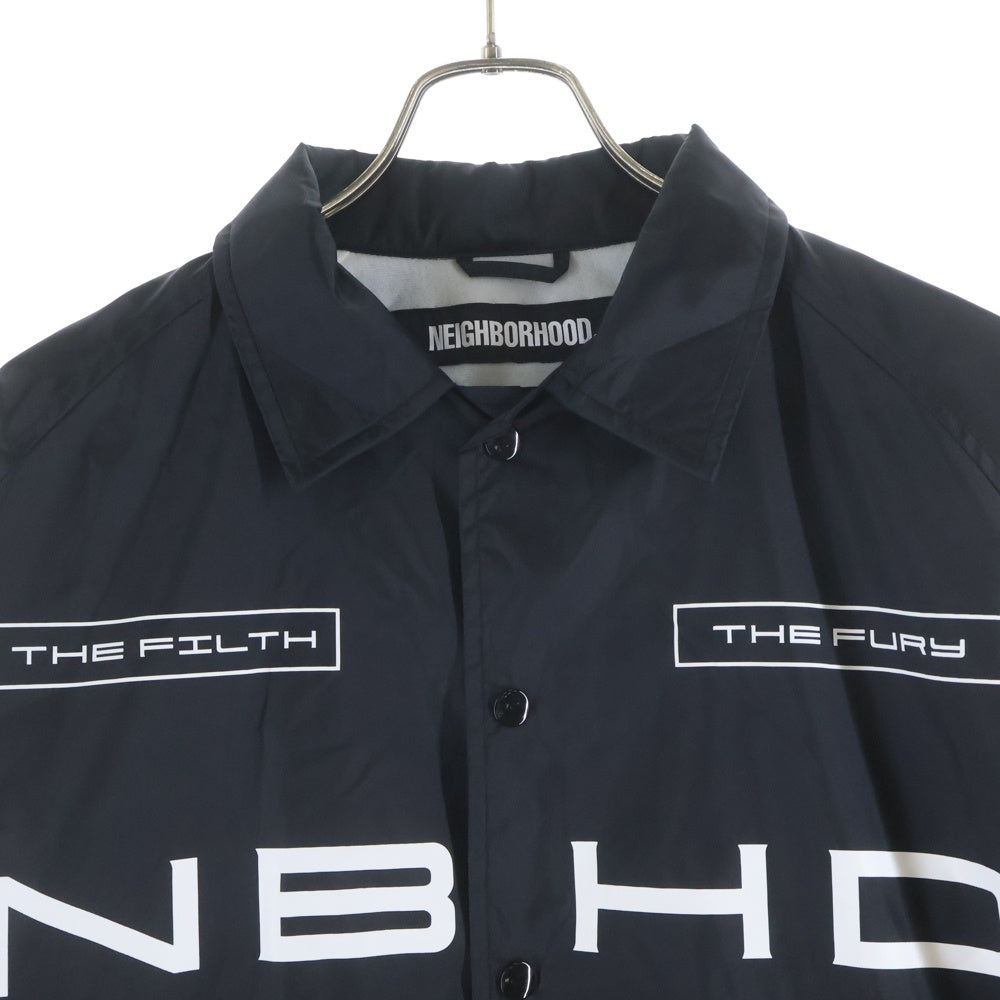 NEIGHBORHOOD(ネイバーフッド) 19AW ロゴプリント コーチジャケット 192TSNH-JKM09 ブラック