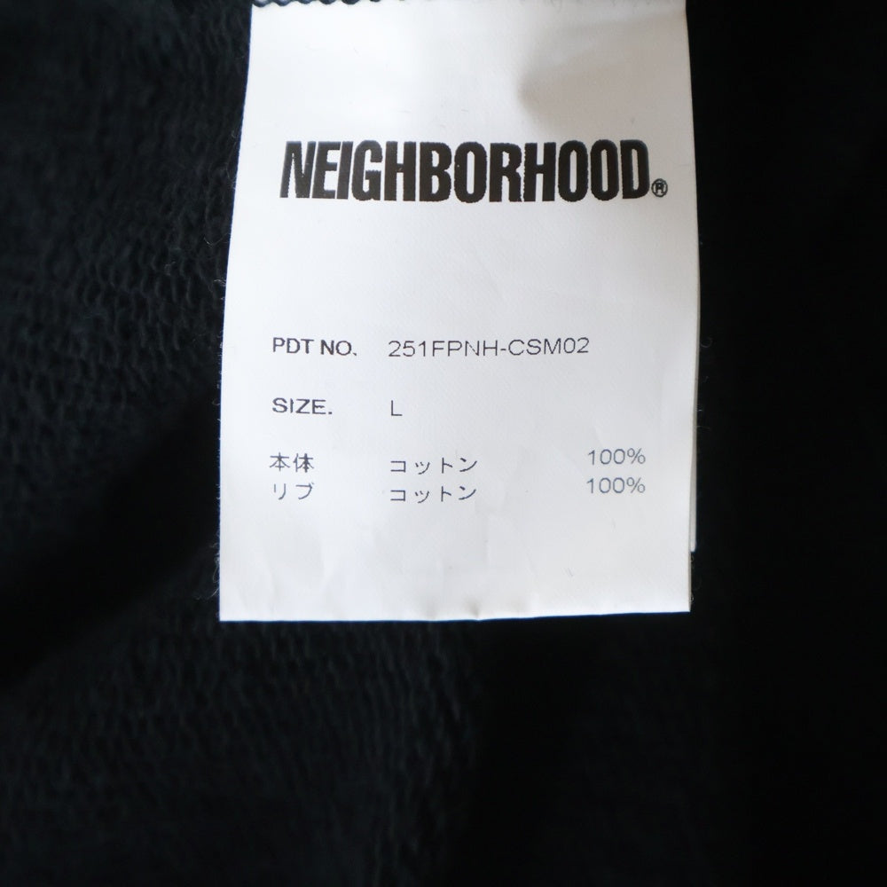 NEIGHBORHOOD(ネイバーフッド) 25SS CLASSIC SWEAT HOODIE LS 251FPNH-CSM02 ロゴプリント スウェットプルオーバーパーカー ブラック