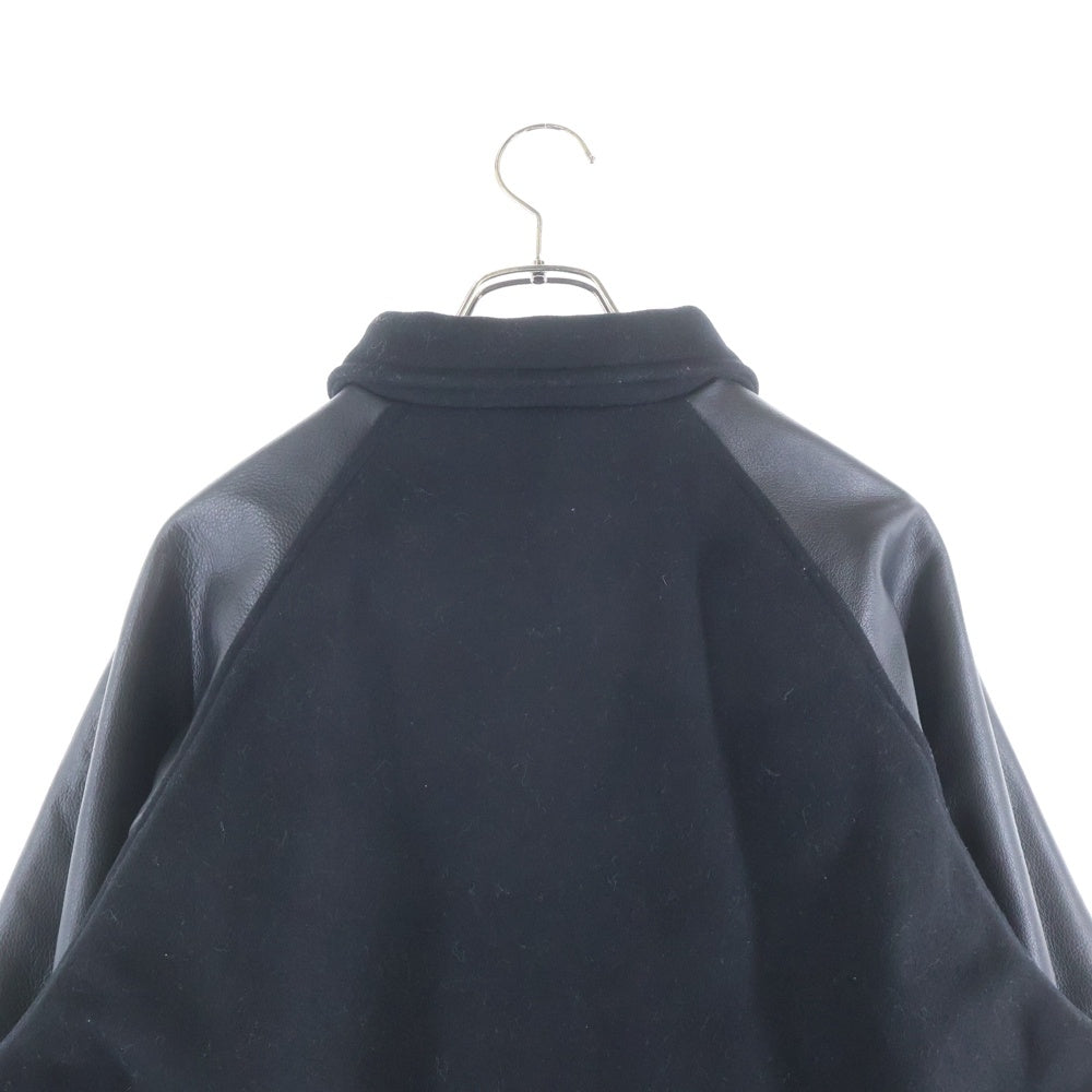 NEIGHBORHOOD(ネイバーフッド) 21AW CLUB / WCL-JKT 212SZNH-JKM03 アームレザーバーシティジャケット ブルゾン ブラック