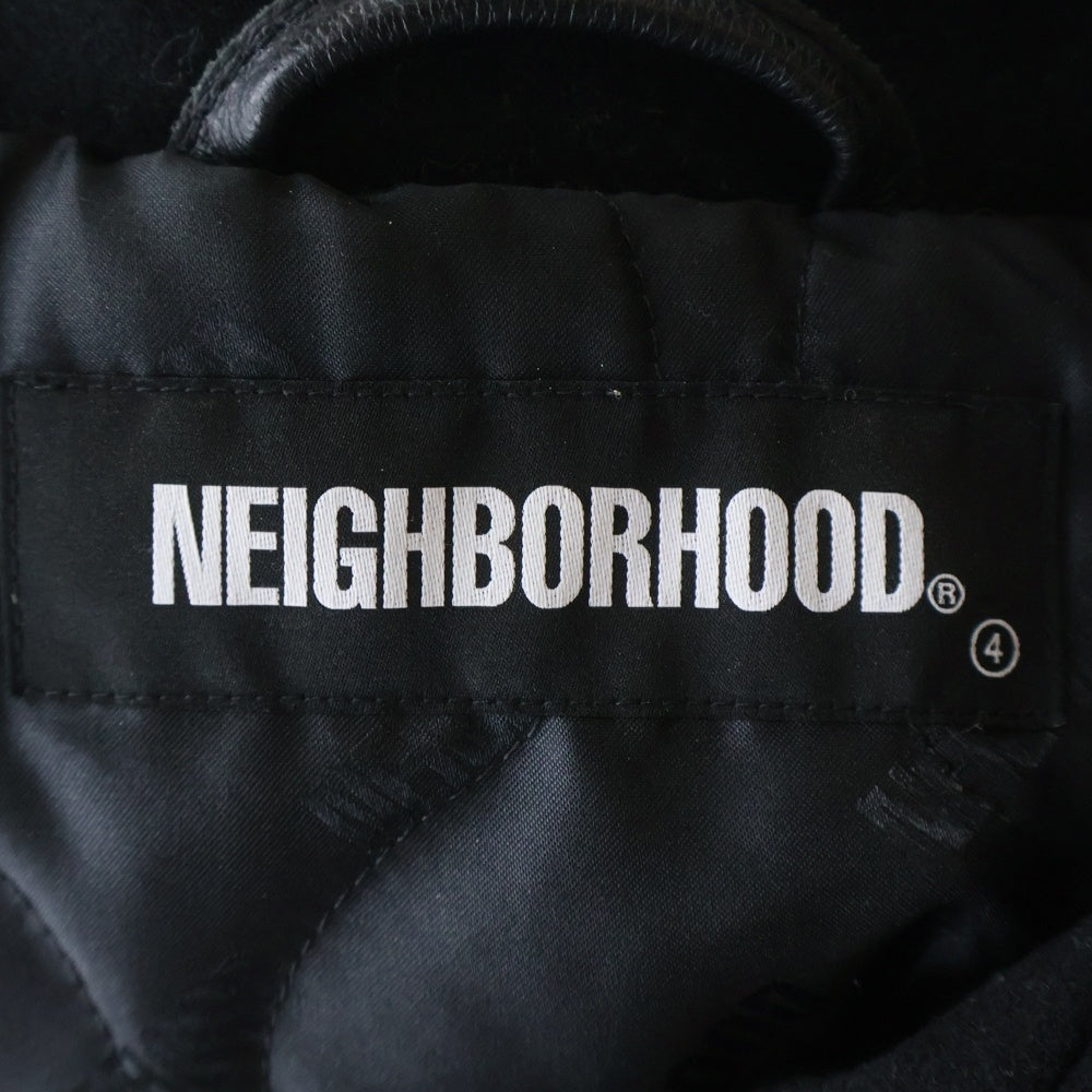 NEIGHBORHOOD(ネイバーフッド) 21AW CLUB / WCL-JKT 212SZNH-JKM03 アームレザーバーシティジャケット ブルゾン ブラック
