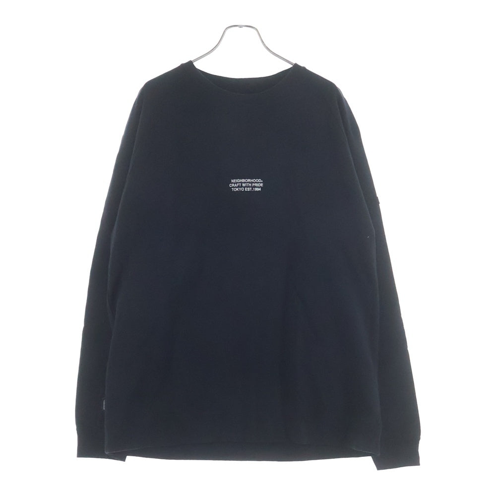 NEIGHBORHOOD(ネイバーフッド) 20SS DRY C-CREW LS 201FPNH-CSM04 ロゴ刺繍 クルーネックスウェットトレーナー ブラック