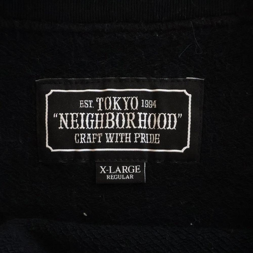 NEIGHBORHOOD(ネイバーフッド) 20SS DRY C-CREW LS 201FPNH-CSM04 ロゴ刺繍 クルーネックスウェットトレーナー ブラック