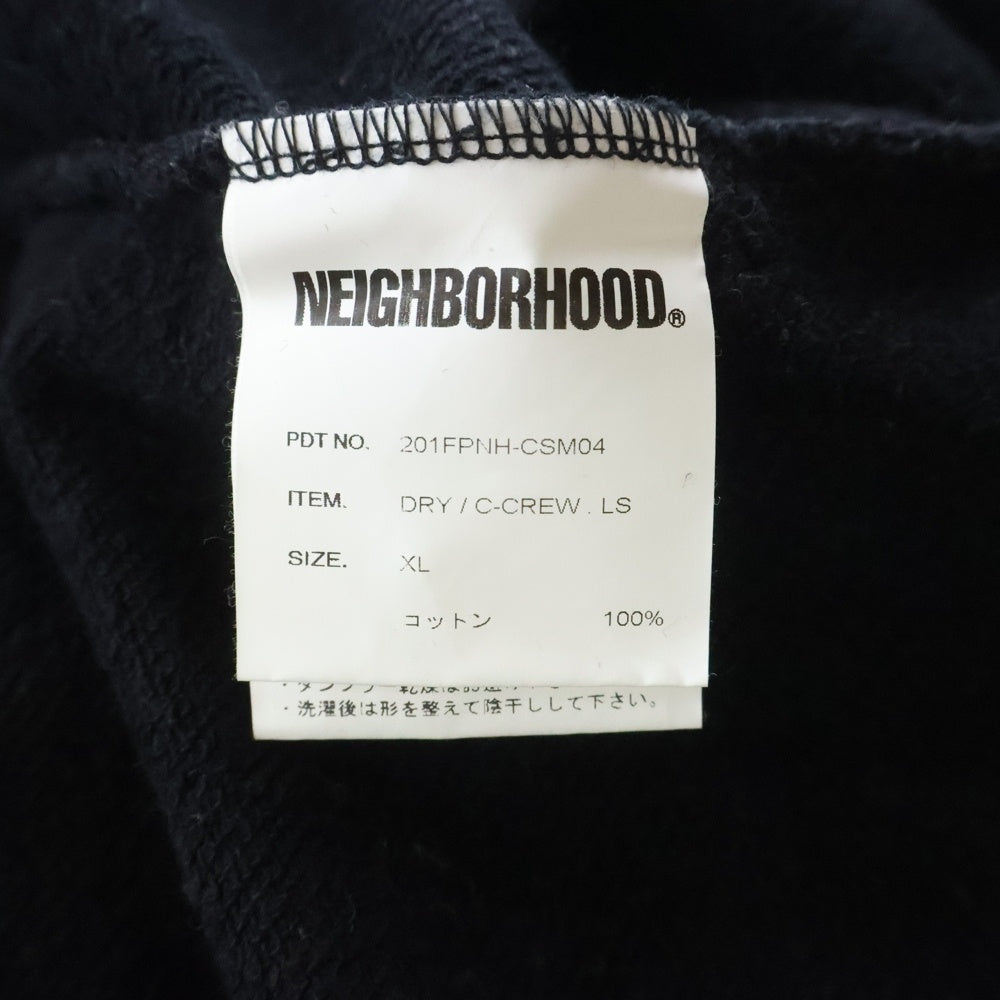 NEIGHBORHOOD(ネイバーフッド) 20SS DRY C-CREW LS 201FPNH-CSM04 ロゴ刺繍 クルーネックスウェットトレーナー ブラック