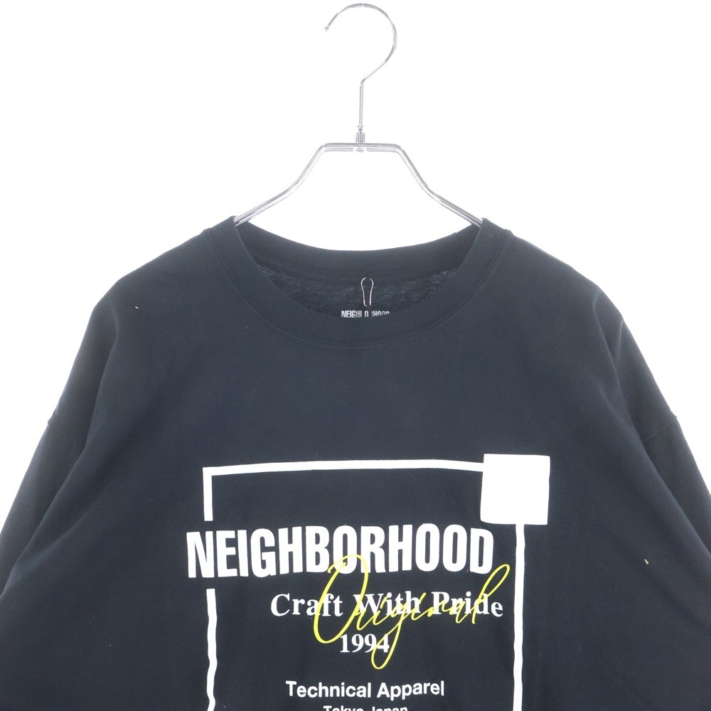 NEIGHBORHOOD(ネイバーフッド) 24SS ロゴプリント長袖Tシャツ ロングスリーブカットソー 241PCNH-LT07 ブラック