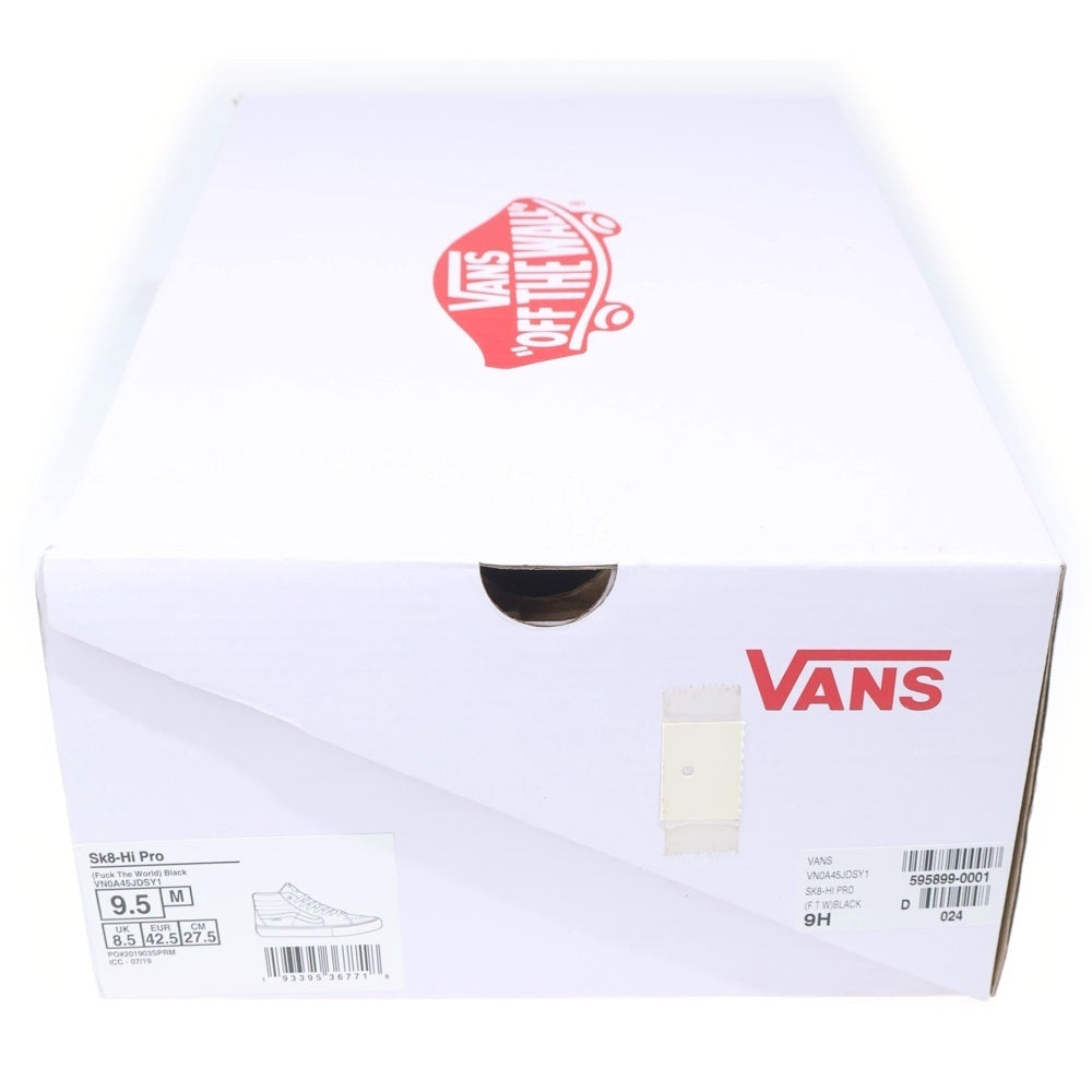 SUPREME(シュプリーム) ×Vans Fuck The World SK8-HI PRO バンズ ファック ザ ワールド ハイカットスニーカー ブラック US9.5/27.5cm VN0A45JDSY1