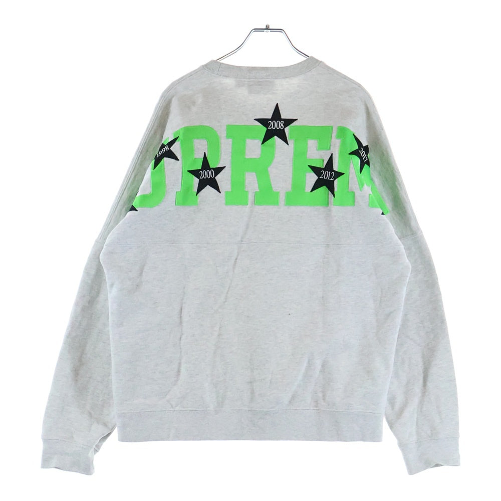 SUPREME(シュプリーム) 20SS Stars Crewneck バックスター クルーネック スウェット トレーナー グレー/グリーン