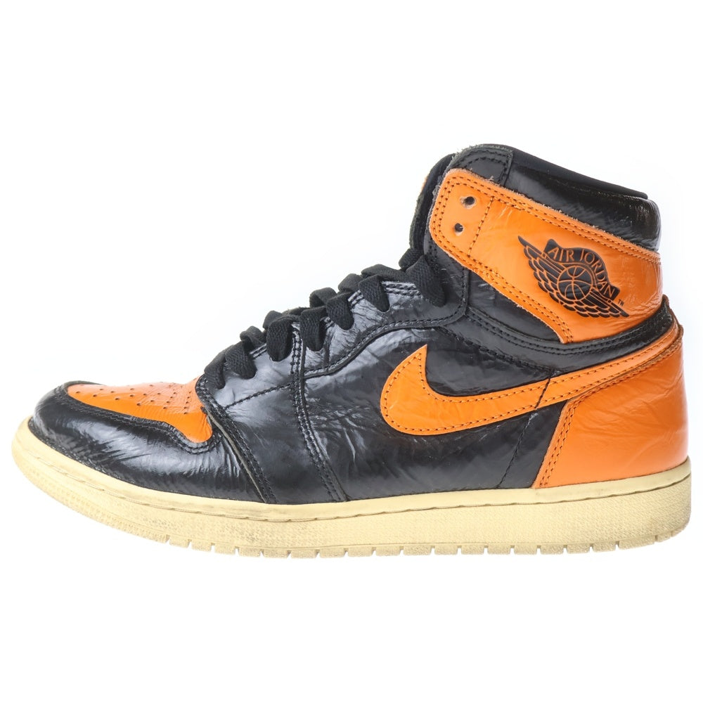 NIKE(ナイキ) AIR JORDAN1 RETRO HIGH OG エアジョーダン1 シャッタード バックボード3.0 ハイカットスニーカー オレンジ US9/27cm 555088-028