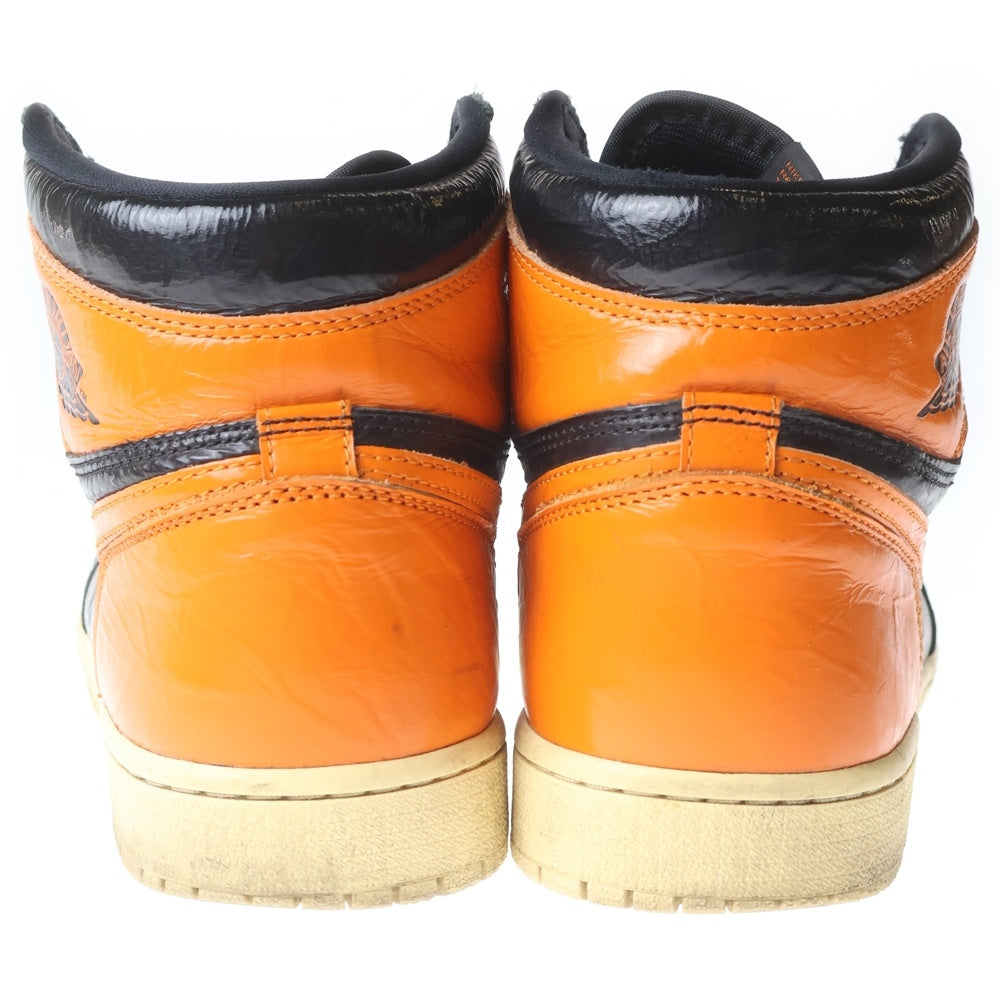 NIKE(ナイキ) AIR JORDAN1 RETRO HIGH OG エアジョーダン1 シャッタード バックボード3.0 ハイカットスニーカー オレンジ US9/27cm 555088-028