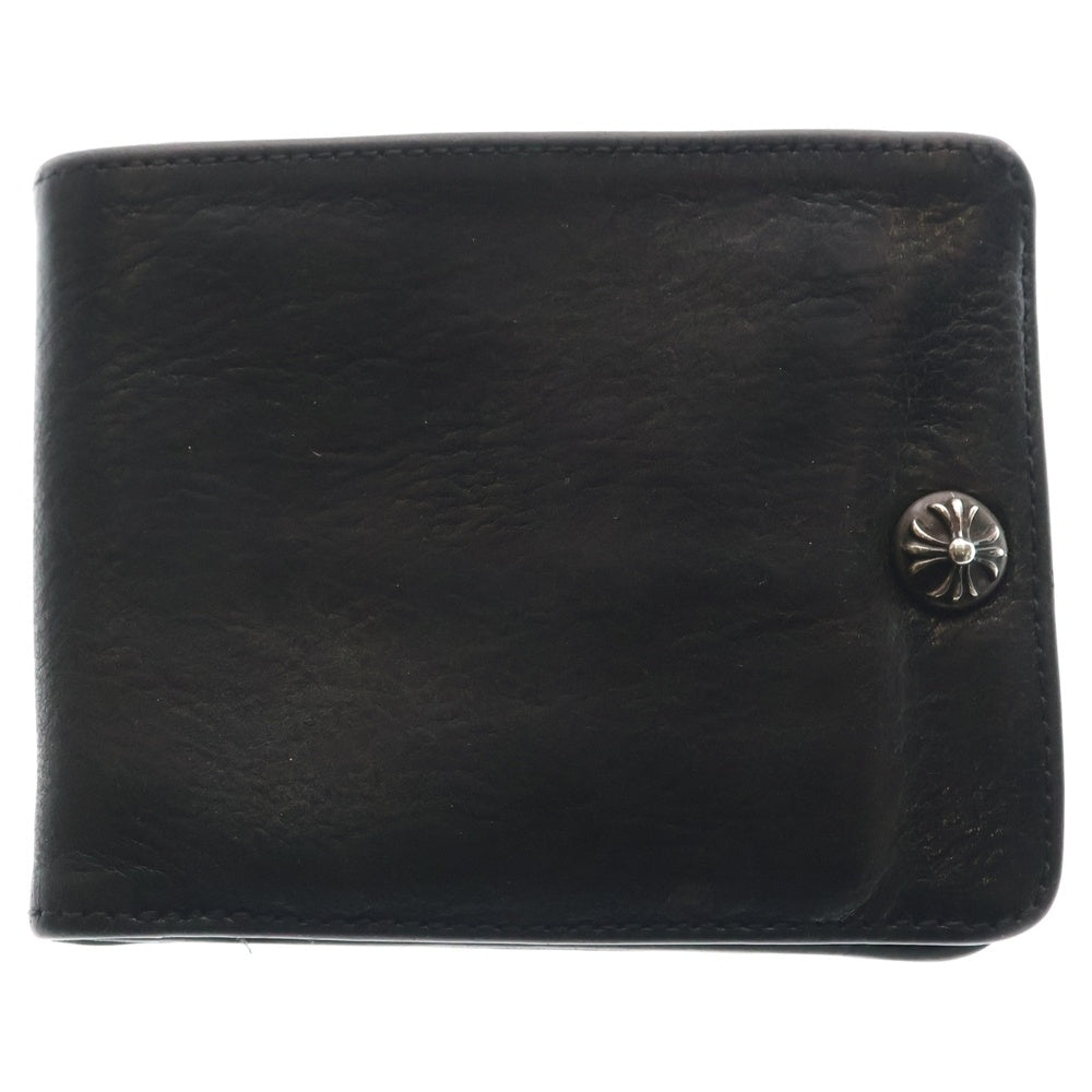 CHROME HEARTS(クロムハーツ) 1SNAP 1スナップ クロス ボールボタン レザーウォレット 財布 ブラック BCA361
