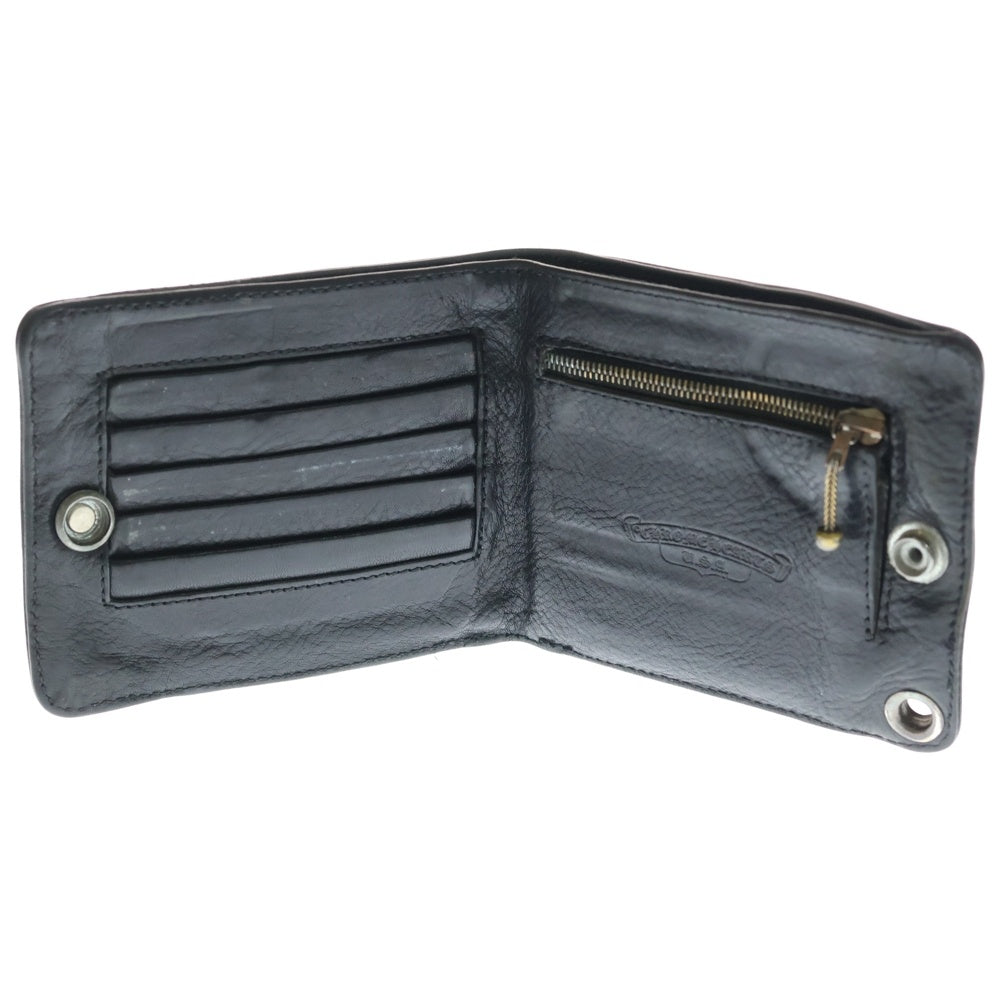 CHROME HEARTS(クロムハーツ) 1SNAP 1スナップ クロス ボールボタン レザーウォレット 財布 ブラック BCA361