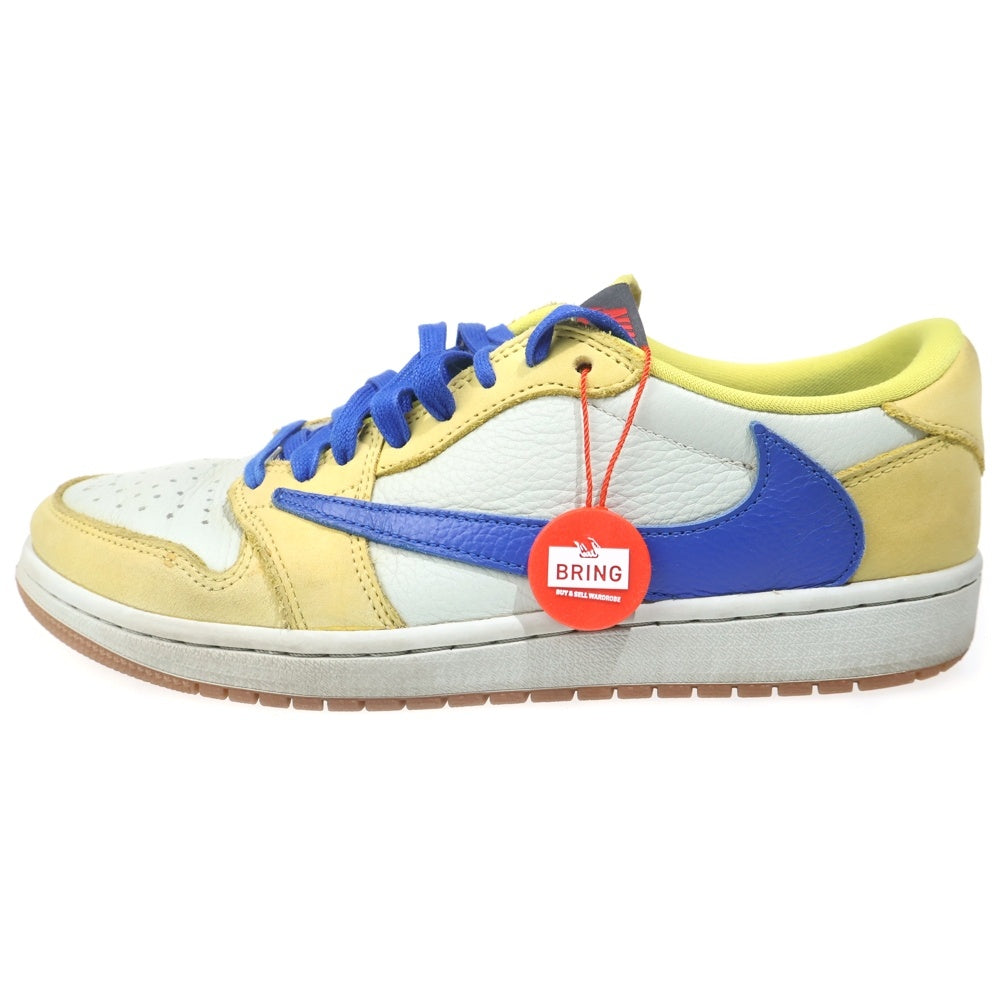 NIKE(ナイキ) ×TRAVIS SCOTT WMNS AIR JORDAN 1 RETRO LOW OG Canary トラヴィススコット ウィメンズ エアジョーダン1 ローカットスニーカー US10/27.0cm DZ4137-700 レディース