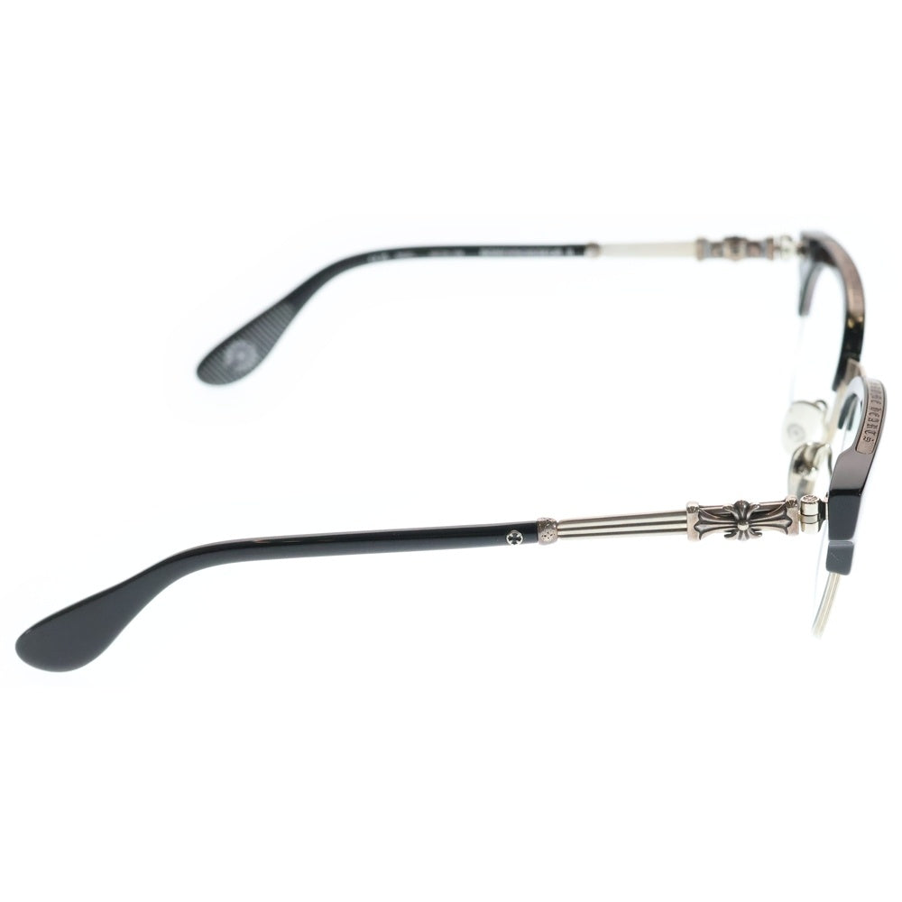 CHROME HEARTS(クロムハーツ) BONENNOISSEUR II テンプルCHクロス ハーフリム アイウェア 眼鏡 メガネ ブラック