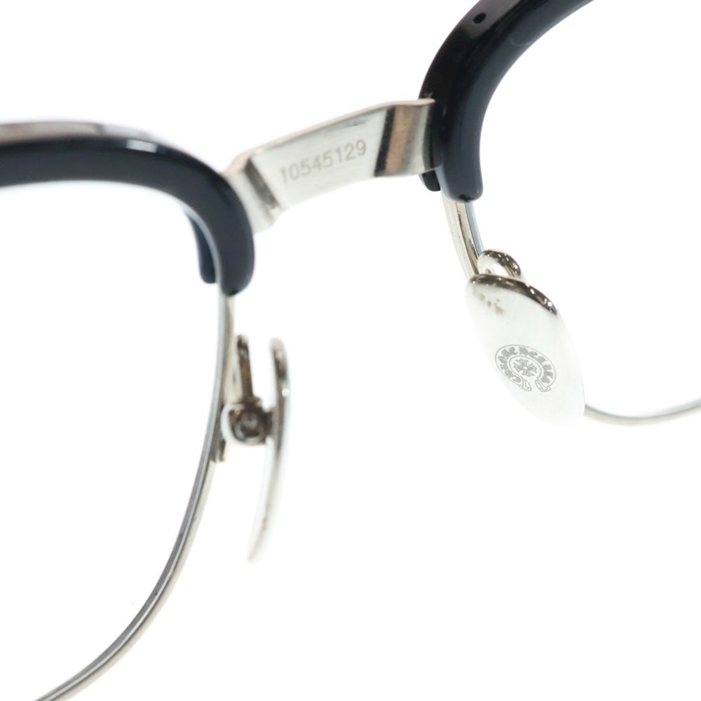 CHROME HEARTS(クロムハーツ) BONENNOISSEUR II テンプルCHクロス ハーフリム アイウェア 眼鏡 メガネ ブラック