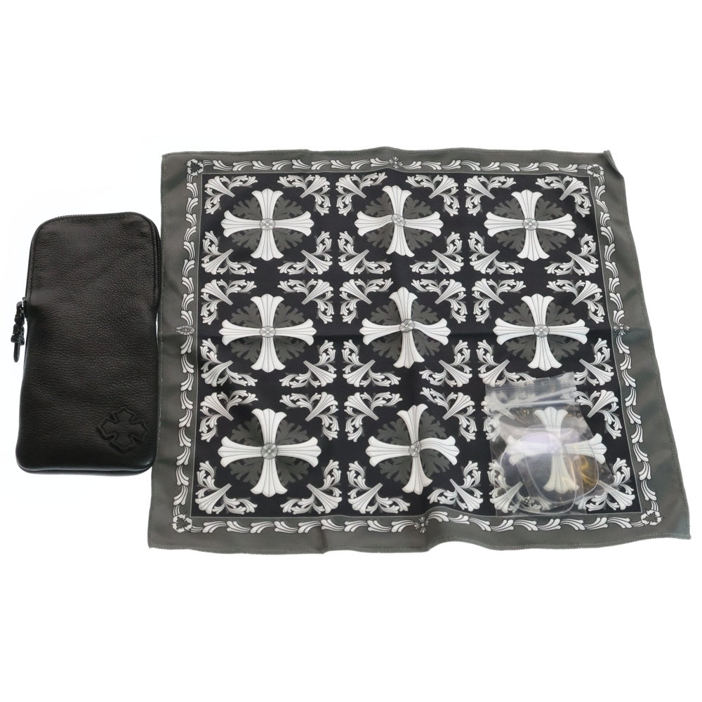 CHROME HEARTS(クロムハーツ) BONENNOISSEUR II テンプルCHクロス ハーフリム アイウェア 眼鏡 メガネ ブラック