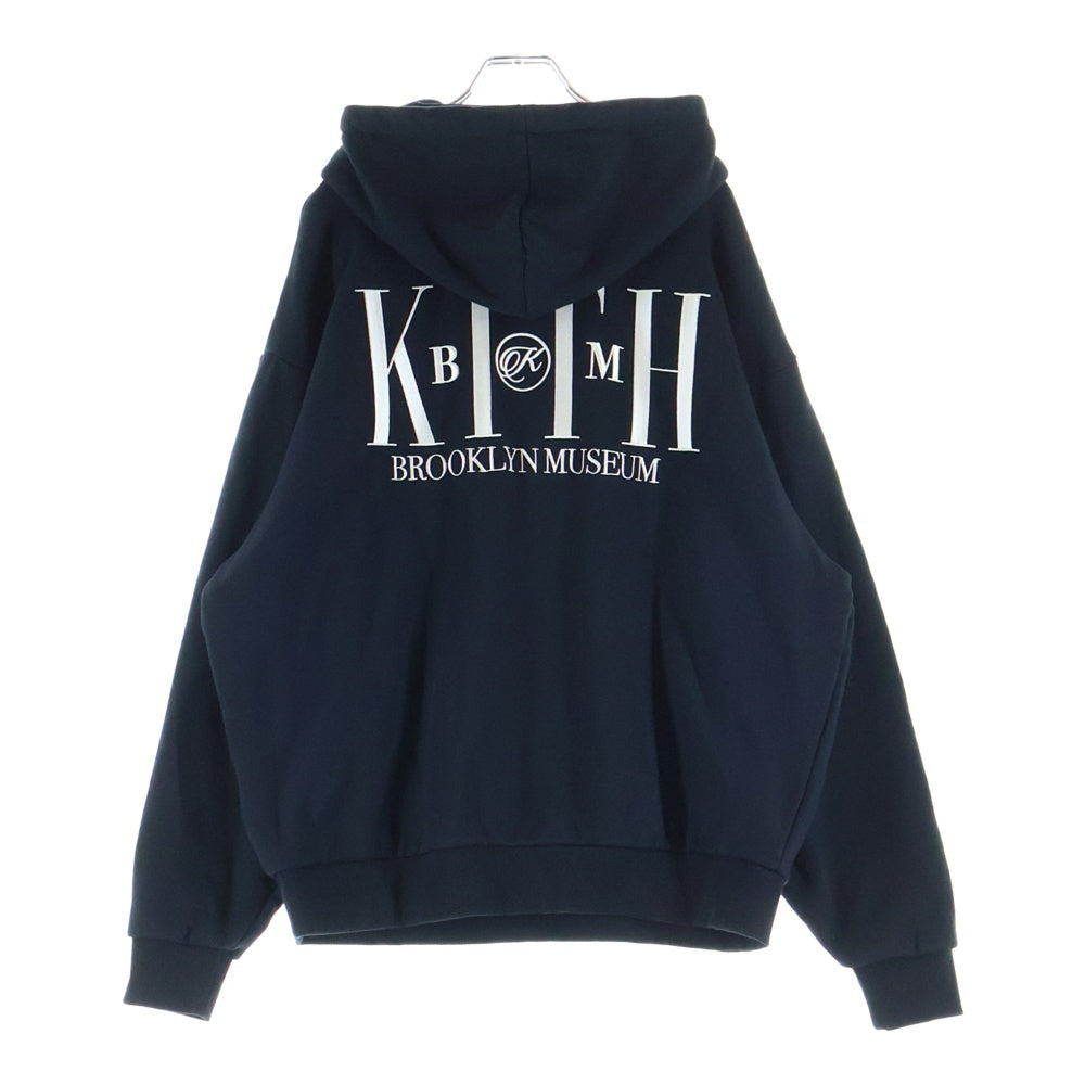 KITH(キス) 25SS ×Brooklyn Museum Serif Hoodie ブルックリン ミュージアム フーディー プルオーバー スウェットパーカー ブラック 25-072-060-0009-1-0