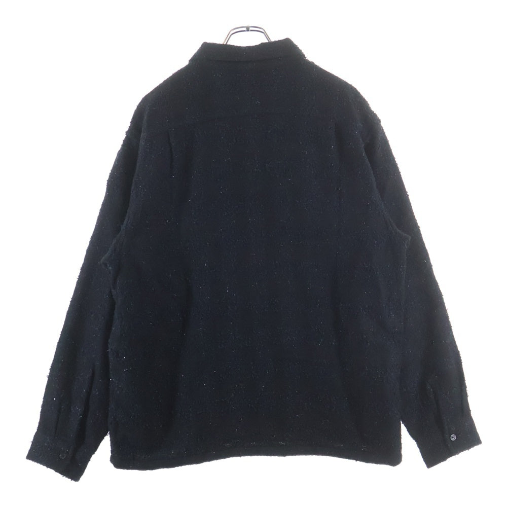 SUPREME(シュプリーム) 24AW Boucle Zip Up Shirt ブークレ ジップ アップ 長袖シャツ ブラック