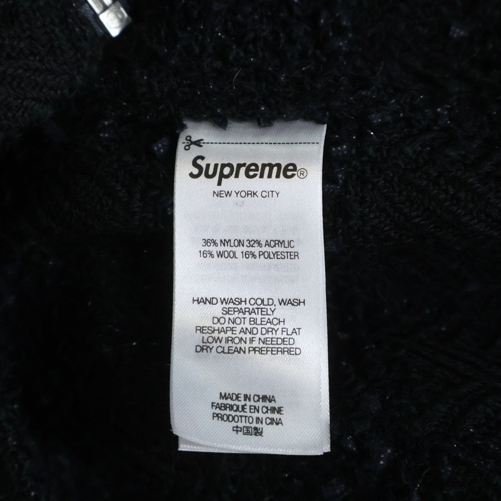 SUPREME(シュプリーム) 24AW Boucle Zip Up Shirt ブークレ ジップ アップ 長袖シャツ ブラック