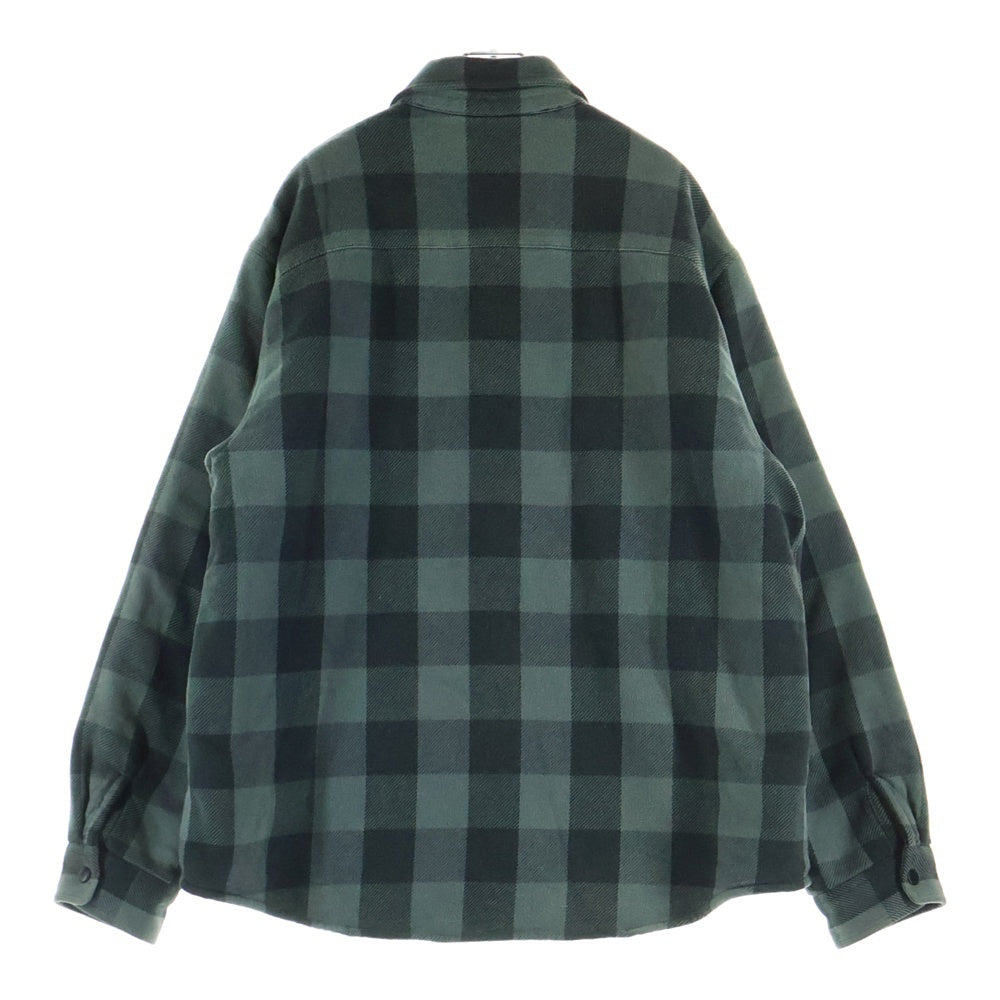 STUSSY(ステューシー) 24AW Buffalo Plaid Shirt 裏地ボア チェック柄 バッファロー 長袖シャツ ジャケット グリーン 1110332