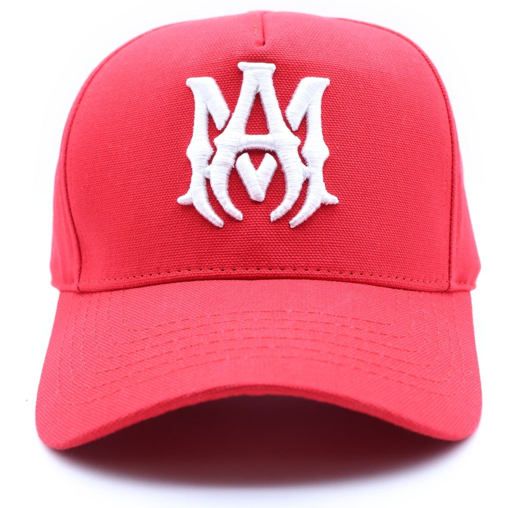 AMIRI(アミリ) FULL CANVAS MA HAT ロゴ刺繍 キャンバス ベースボールキャップ レッド AMHACP1016