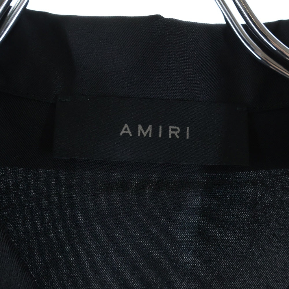 AMIRI(アミリ) ARTS DISTRICT BOWLING SHIRT アーチロゴ 開襟 シルク ボーリング 半袖シャツ ブラック AMSTBW1018