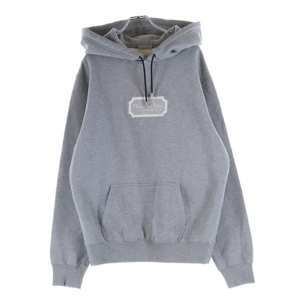 Christian Dior(クリスチャンディオール) 23SS COUTURE EMBROIDERED RELAX FIT HOODIE ロゴ刺繍 フーディー プルオーバー スウェットパーカー グレー 243J691A0531