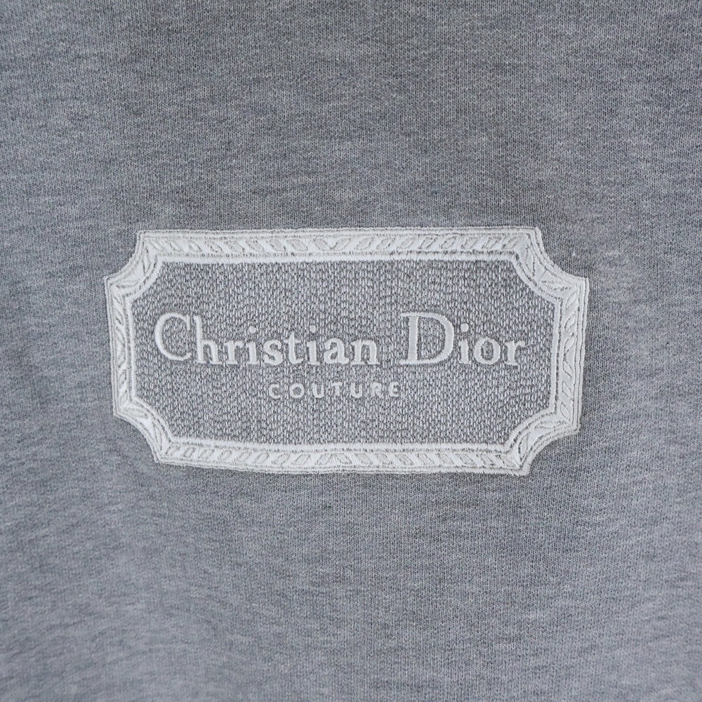 Christian Dior(クリスチャンディオール) 23SS COUTURE EMBROIDERED RELAX FIT HOODIE ロゴ刺繍 フーディー プルオーバー スウェットパーカー グレー 243J691A0531