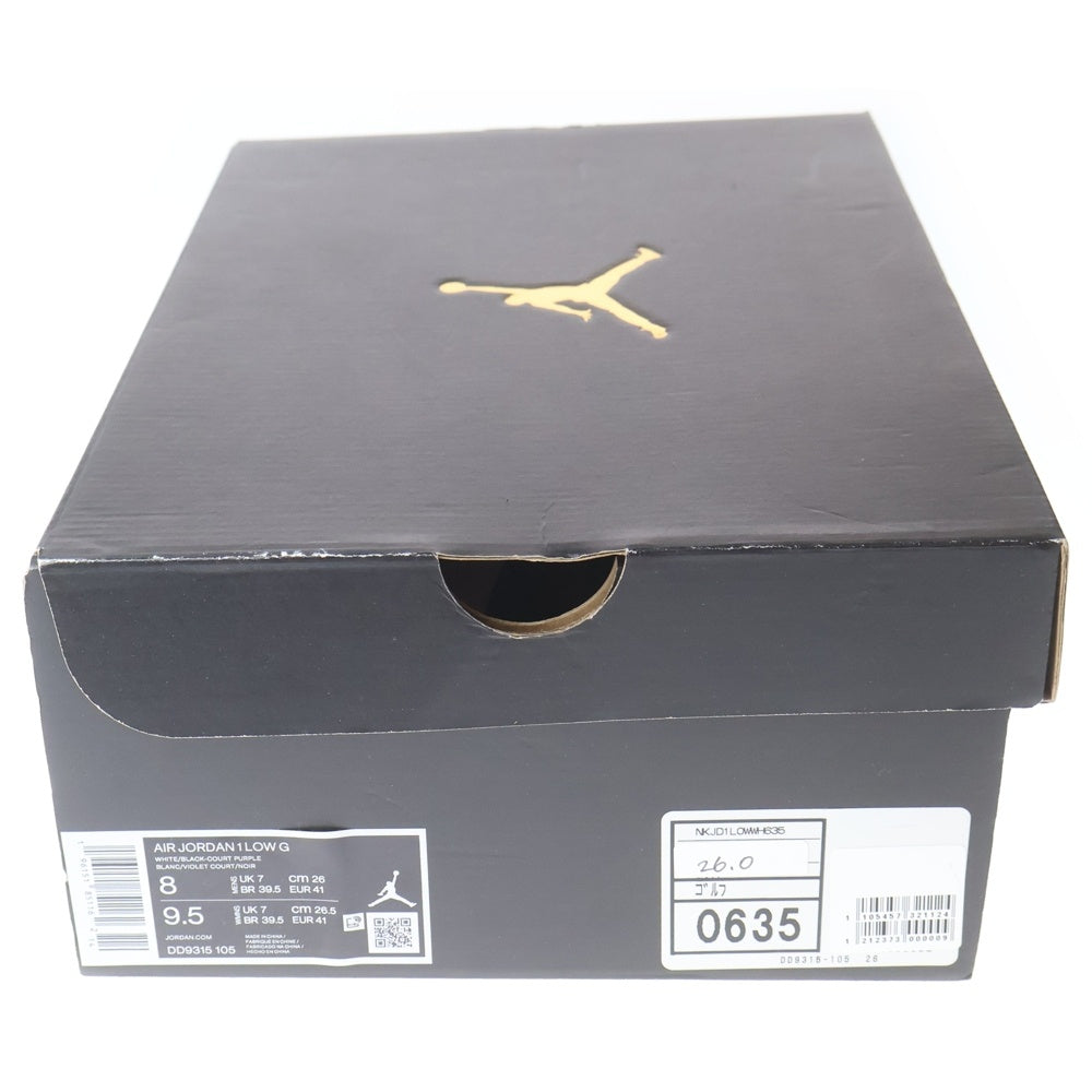 NIKE(ナイキ) Air Jordan 1 Low Golf DQ9315-105 エアジョーダン1 ロー ゴルフ ローカットシューズ スニーカー ホワイト/パープル US8/26.0cm