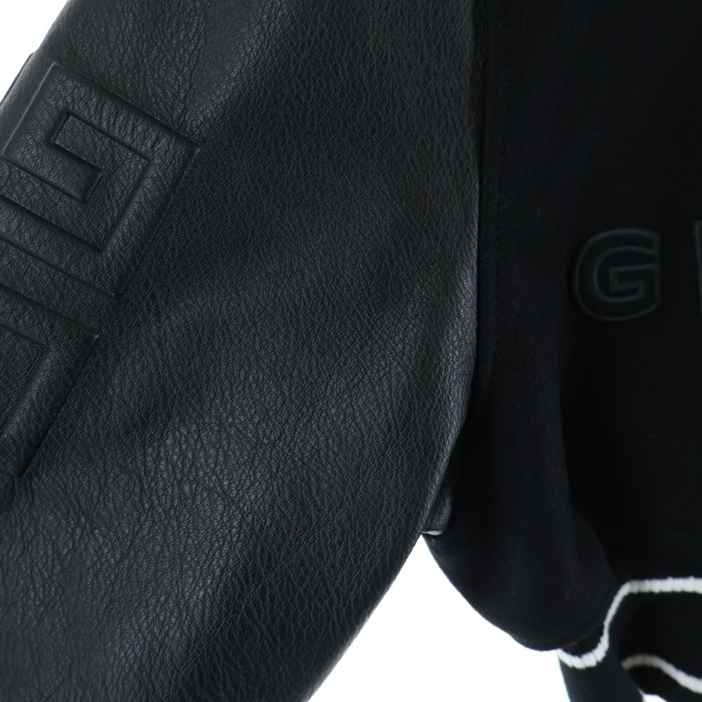 GIVENCHY(ジバンシィ) 24AW Givenchy Cropped Varsity With Leather Sleeves クロップド アームレザー ボンバージャケット ブラック BW00CQ611N レディース