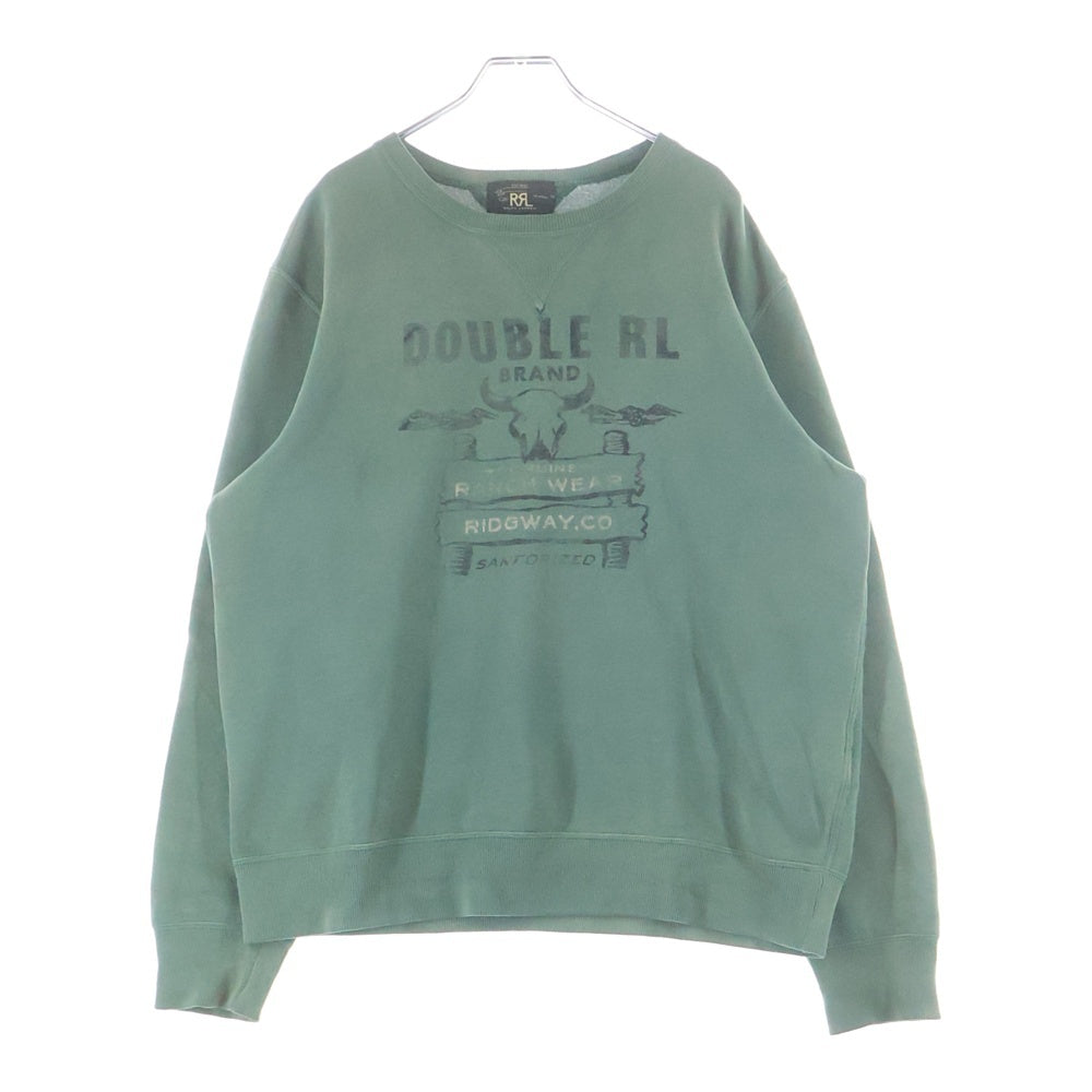 RRL(ダブルアールエル) フロント グラフィックプリント スウェットシャツ グリーン 782629627001