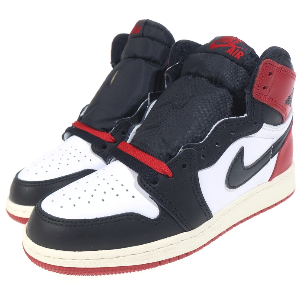 NIKE(ナイキ) GS AIR JORDAN 1 RETRO HIGH OG Black Toe Reimagined エアジョーダンワン ブラックトゥリイマジンド ハイカットスニーカー US5Y/23.5cm FD1437-106 レディース