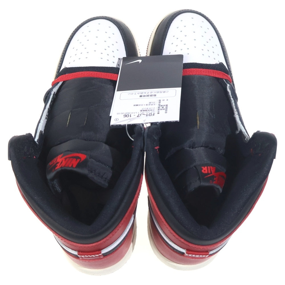 NIKE(ナイキ) GS AIR JORDAN 1 RETRO HIGH OG Black Toe Reimagined エアジョーダンワン ブラックトゥリイマジンド ハイカットスニーカー US5Y/23.5cm FD1437-106 レディース