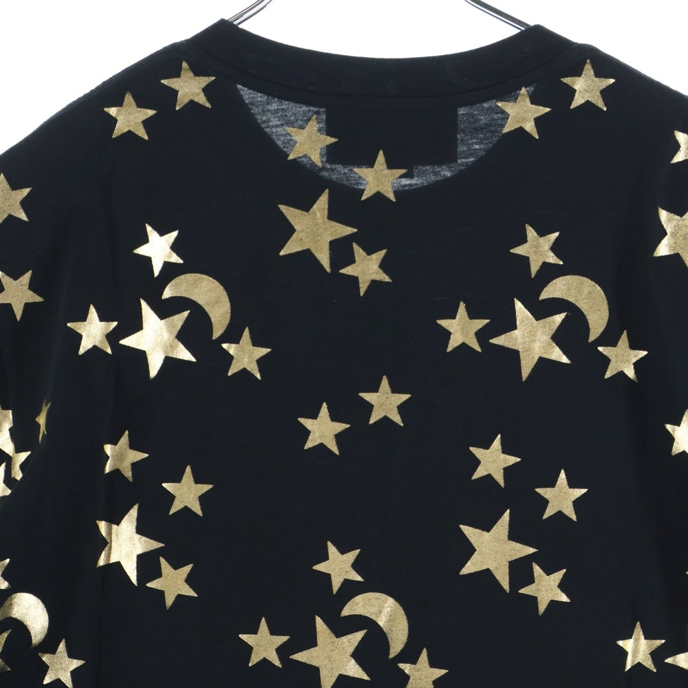 GUCCI(グッチ) スタープリント総柄 シェリーラインロゴ クルーネック 半袖Tシャツ カットソー ブラック 580968