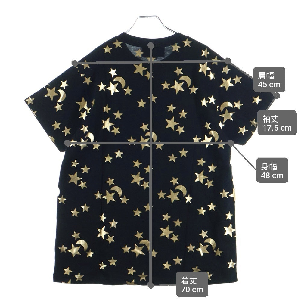 GUCCI(グッチ) スタープリント総柄 シェリーラインロゴ クルーネック 半袖Tシャツ カットソー ブラック 580968