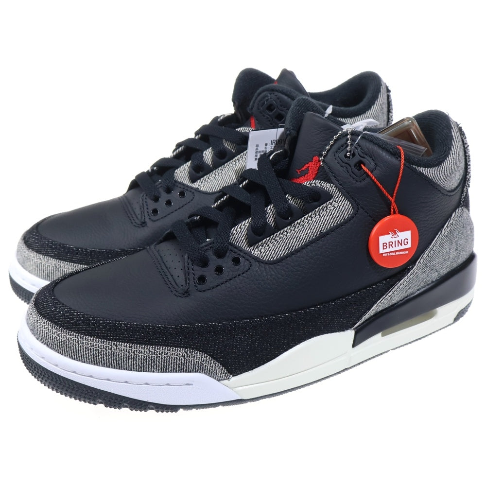 NIKE(ナイキ) ×Levi's AIR JORDAN 3 RETRO SP リーバイス エアジョーダン3 レトロ ローカットスニーカー ブラック/ホワイト US8.5/26.5cm IR0914-400