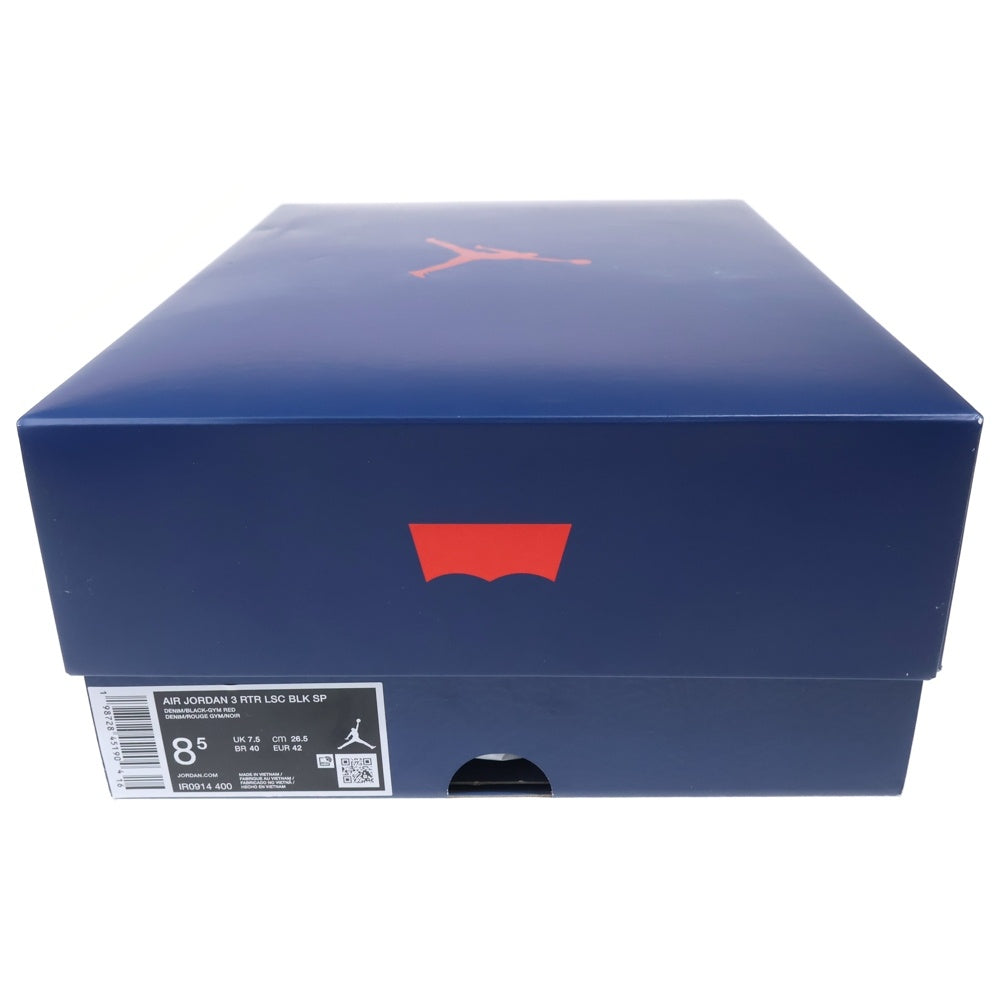 NIKE(ナイキ) ×Levi's AIR JORDAN 3 RETRO SP リーバイス エアジョーダン3 レトロ ローカットスニーカー ブラック/ホワイト US8.5/26.5cm IR0914-400
