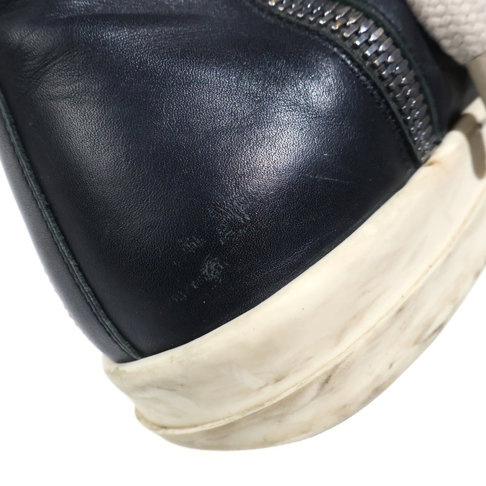 Rick Owens(リックオウエンス) JUMBOLACE RAMONES ジャンボレース ラモーンズ レザー ハイカットスニーカー ブラック