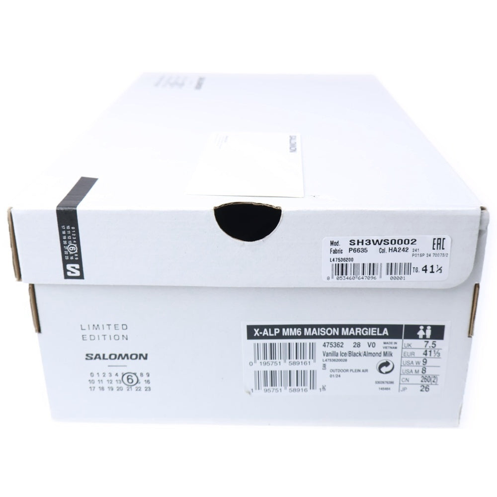 MM6 Maison Margiela(エムエムシックスメゾンマルジェラ) ×SALOMON X-ALP SH3WS0002 サロモン ローカットスニーカー シューズ ブラック/ホワイト US8/26.0cm