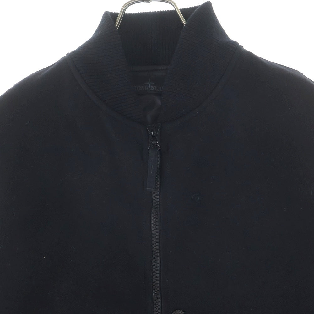 STONE ISLAND(ストーンアイランド) BLOUSON コンパスロゴ ジップアップ ウールジャケット ブルゾン ブラック K2S154100102S0F18