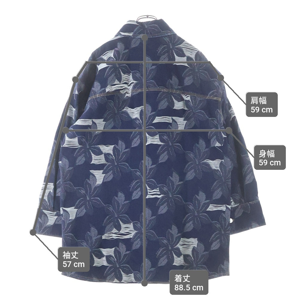 GUCCI(グッチ) 25SS DENIM JACQUARD SHIRT フローラル ジャガード デニムシャツジャケット インディゴ 822248 XDC9T