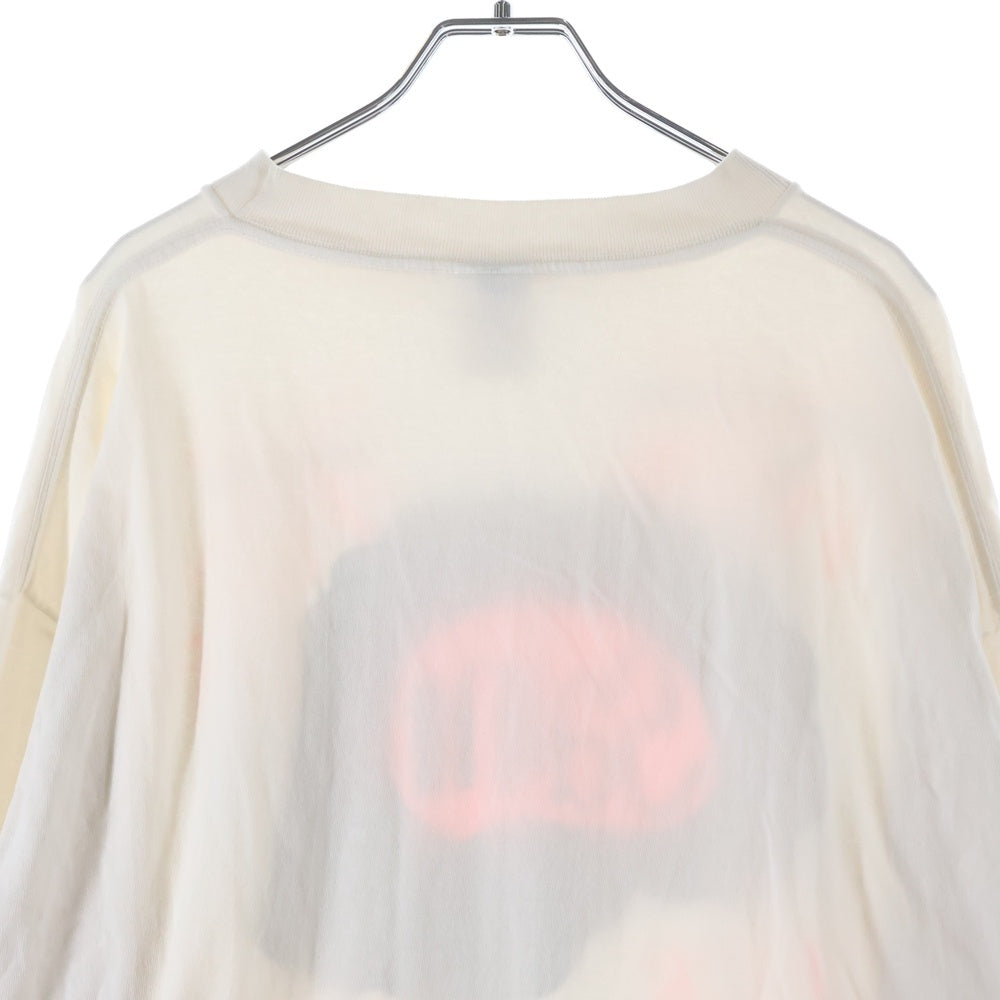 SAINT MICHAEL(セントマイケル) 25SS BRAIN ブレイン フロントプリント クルーネック長袖Tシャツ カットソー ホワイト SM-HR8-0000-036