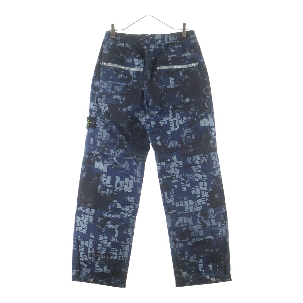 STONE ISLAND(ストーンアイランド) 24AW 2WAY PANTS 総柄 コンパスロゴワッペン イージーパンツ ネイビー 8115335E2