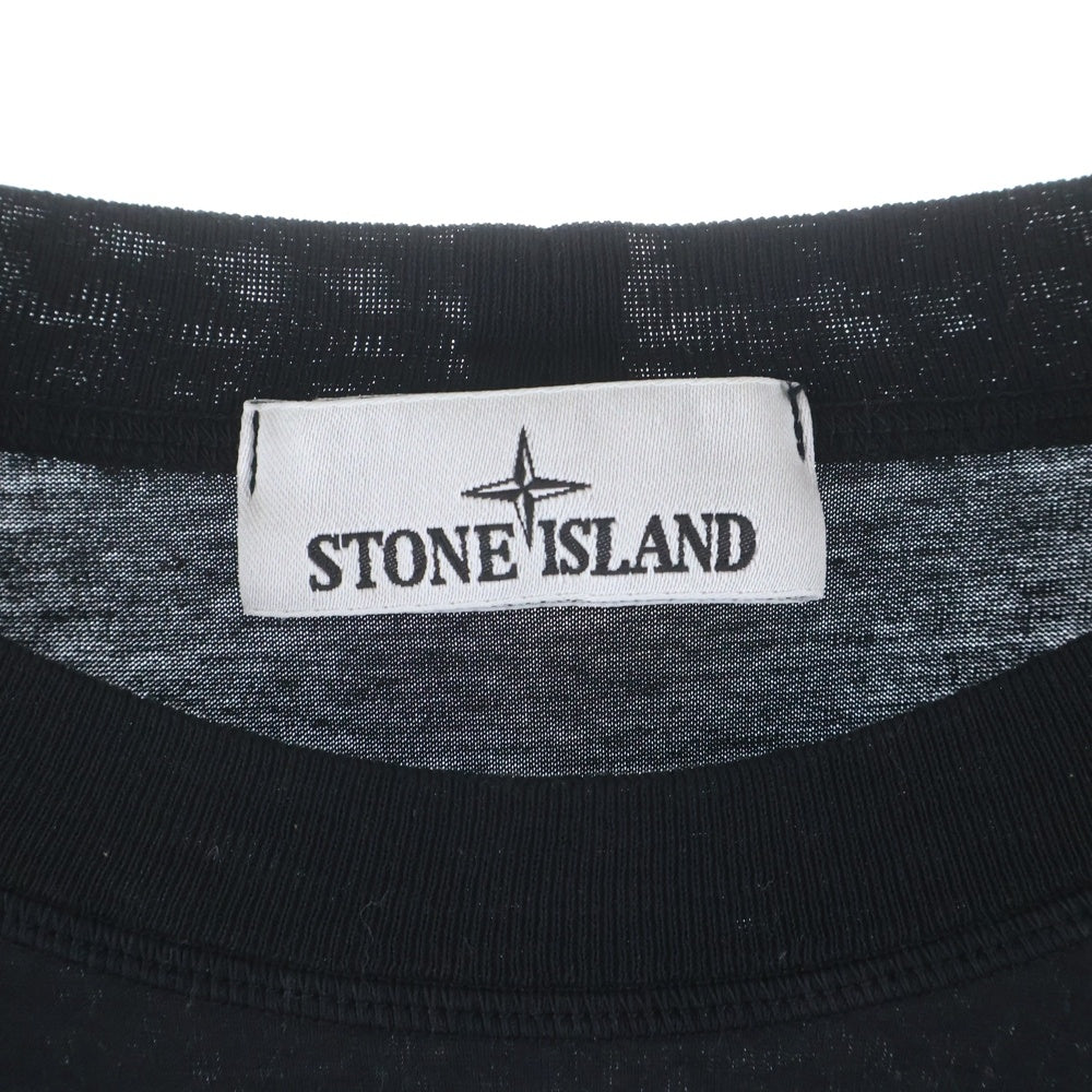 STONE ISLAND(ストーンアイランド) 24SS コンパスロゴ刺繍 クルーネック 半袖Tシャツ カットソー ブラック 8015201G3