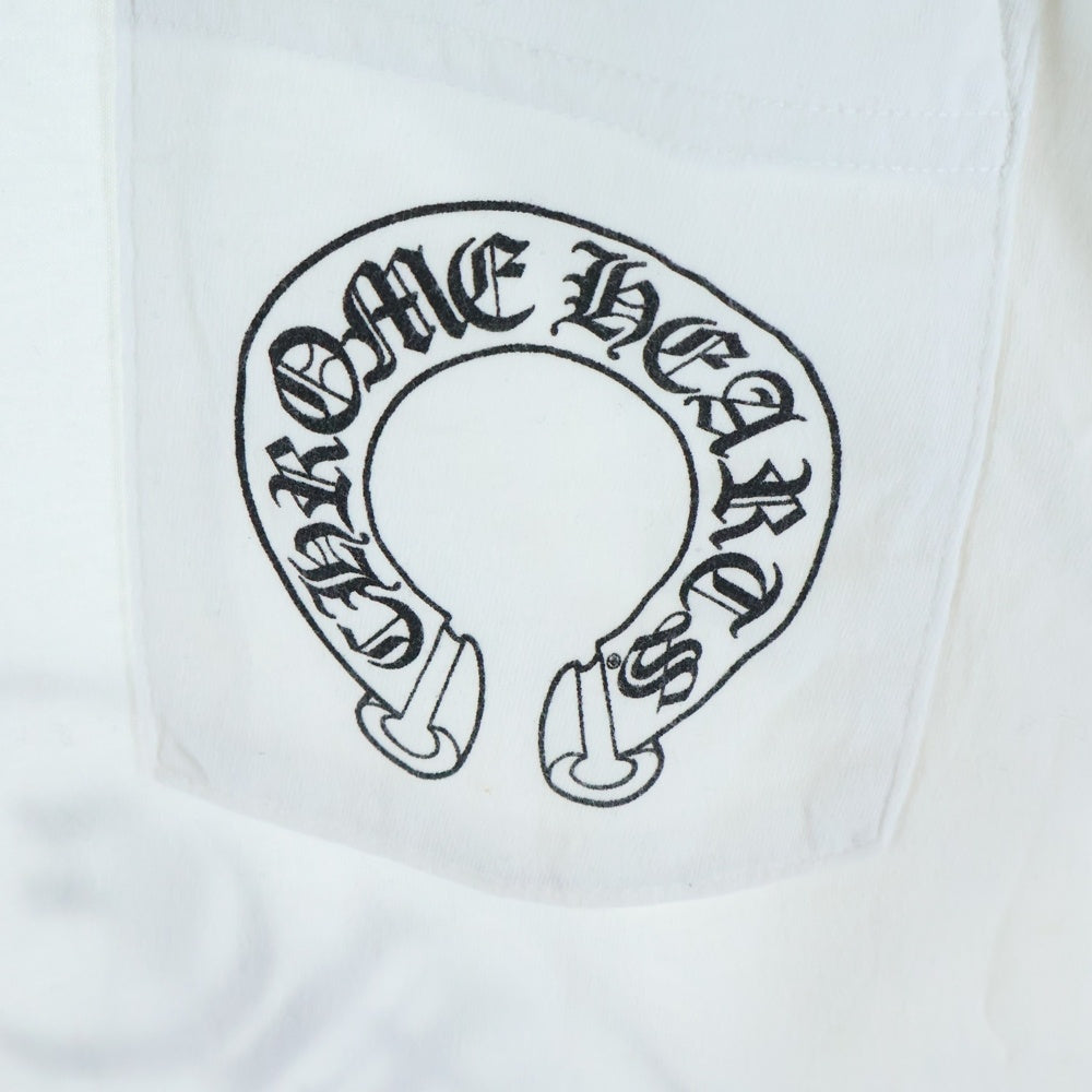 CHROME HEARTS(クロムハーツ) Horseshoe Arm Floral L/S Tee バックホースシュー アームフローラル 長袖Tシャツ ホワイト