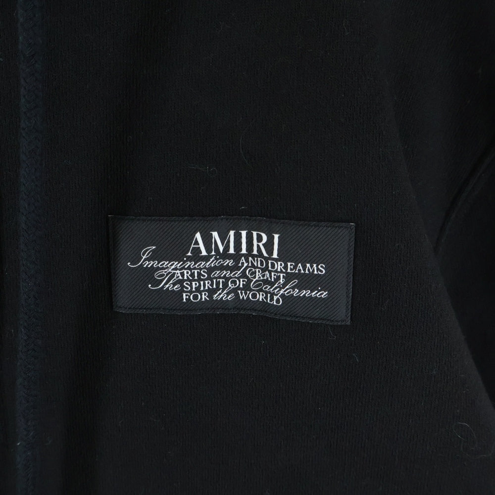 AMIRI(アミリ) 25AW SPIRIT ZIP HOODIE フロントロゴパッチ スピリット ジップアップ スウェットパーカー フーディ ブラック SRAMJYHD1118SMRBC00