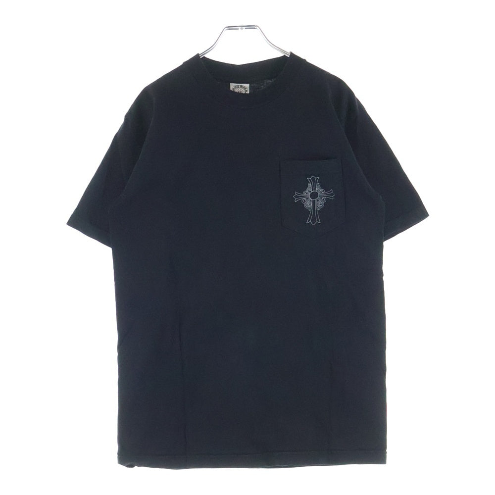 CHROME HEARTS(クロムハーツ) OLD CH T-SHIRT ニューヨーク限定 フローラルクロス クルーネック 半袖Tシャツ カットソー ブラック