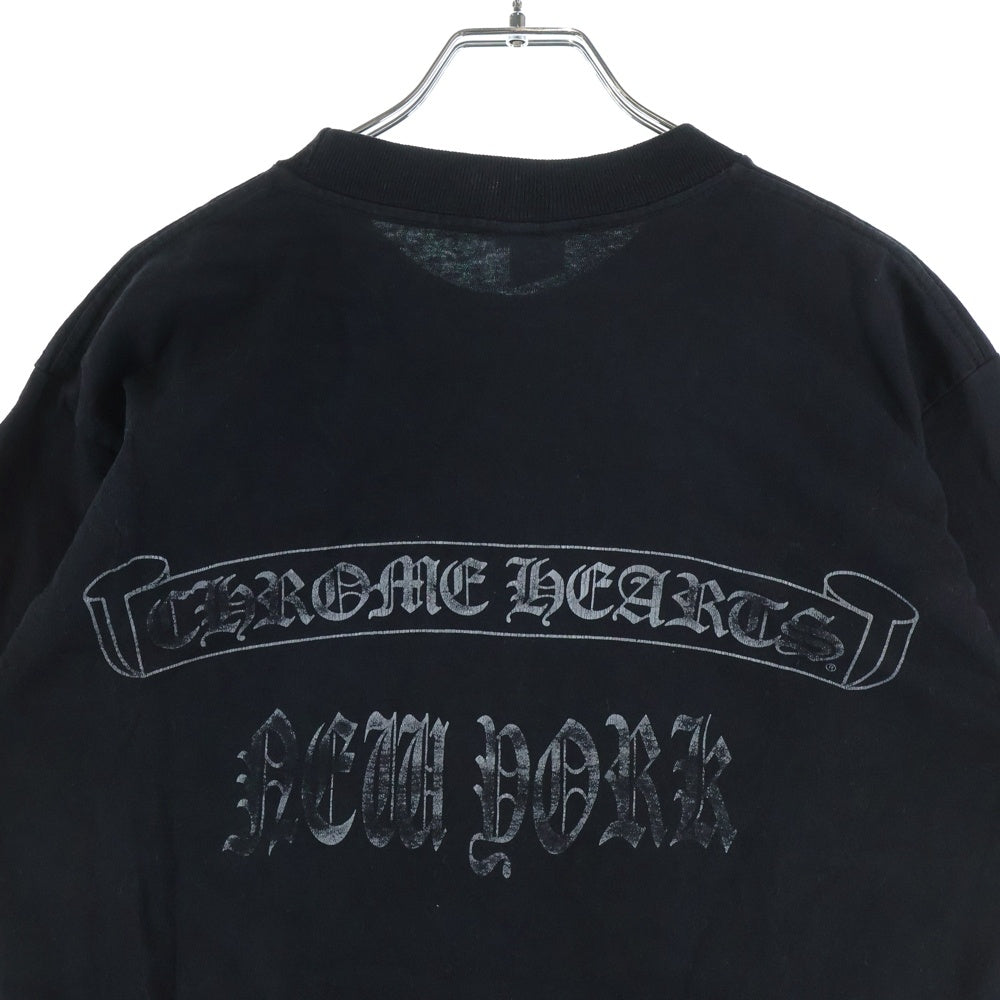 CHROME HEARTS(クロムハーツ) OLD CH T-SHIRT ニューヨーク限定 フローラルクロス クルーネック 半袖Tシャツ カットソー ブラック
